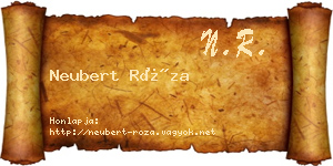 Neubert Róza névjegykártya